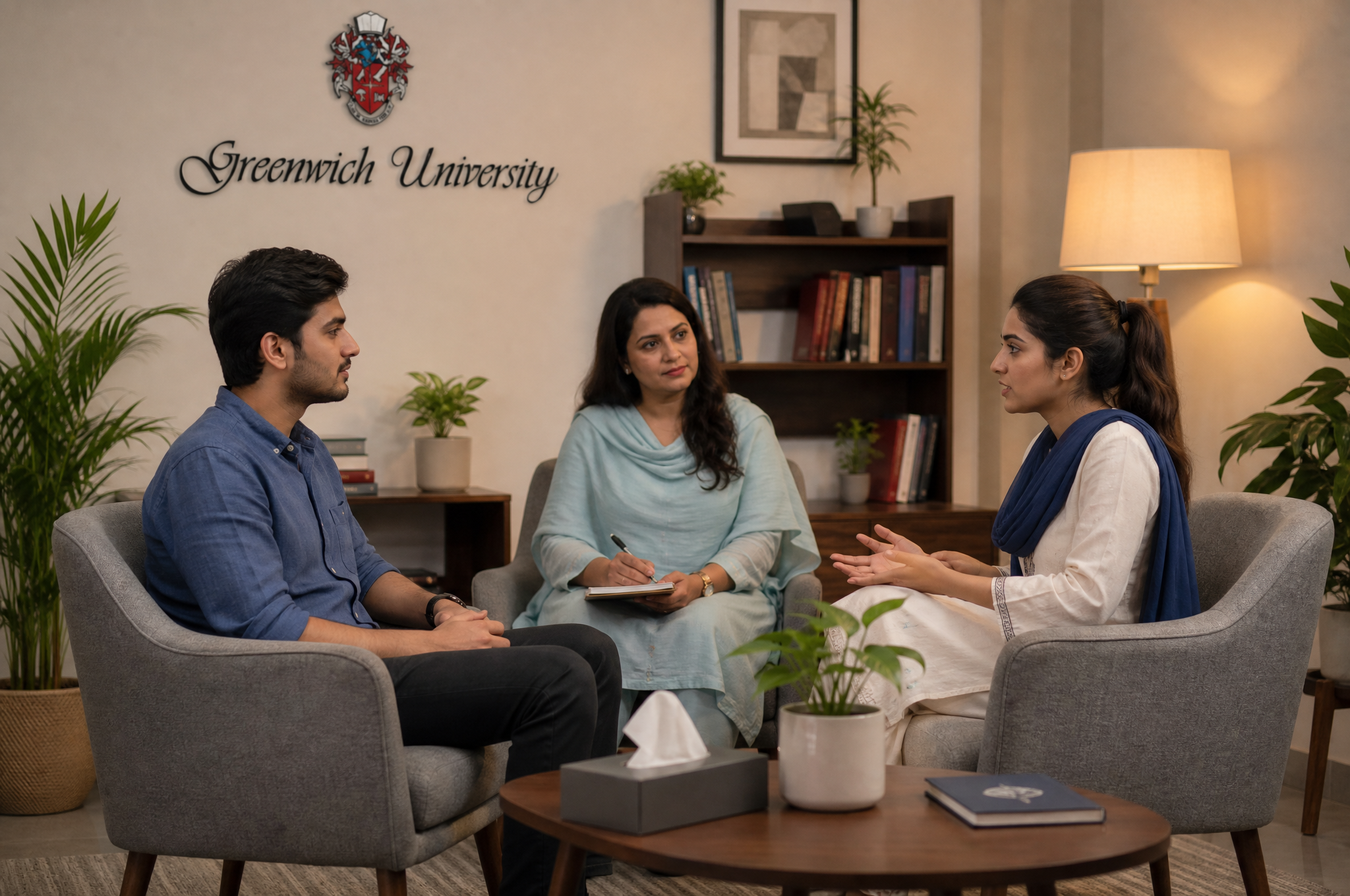Counselling practice room at Thrive School of Psychology, Karachi
