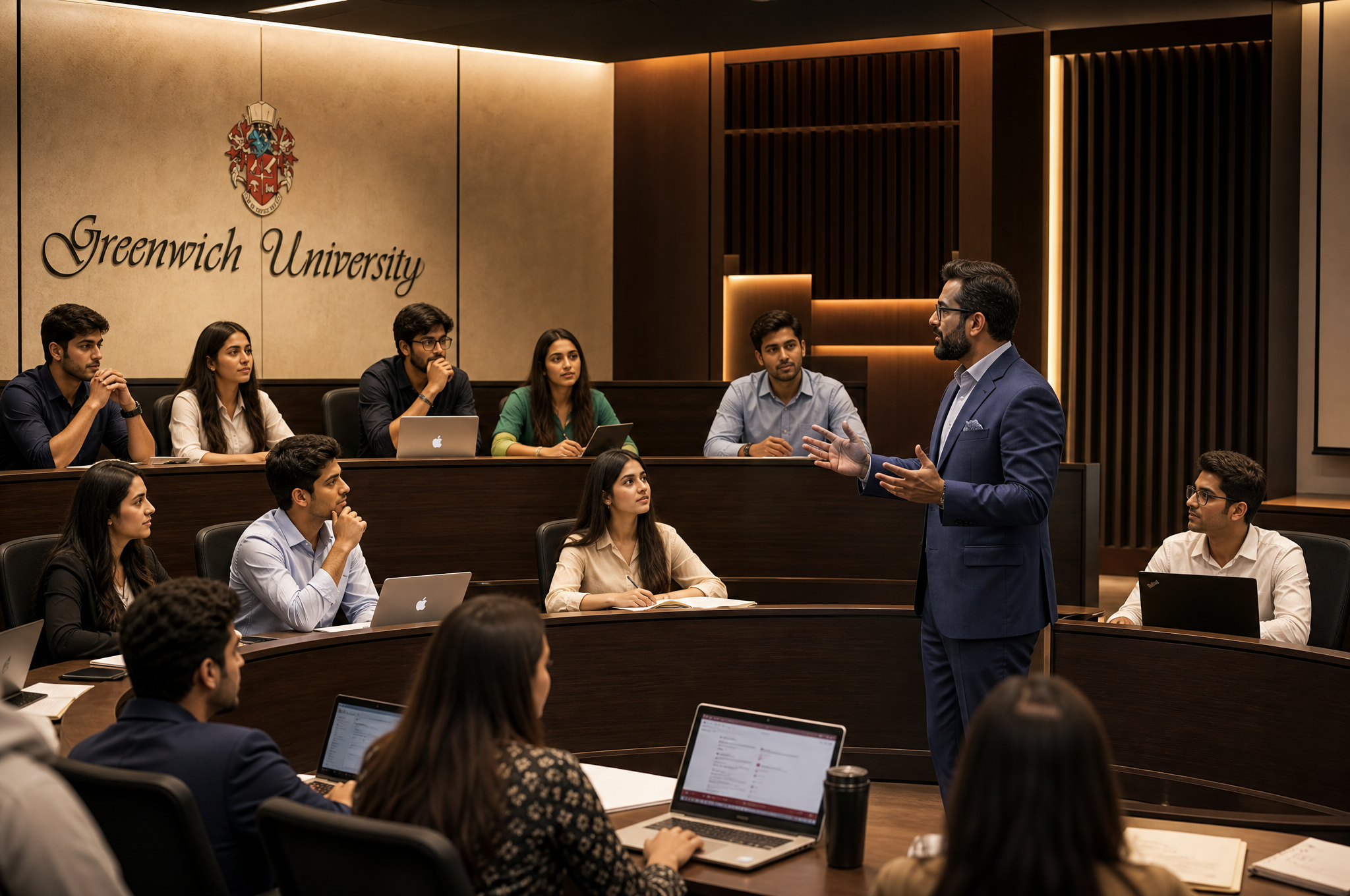 Case-method business class at SKM School of Business, Greenwich University Karachi