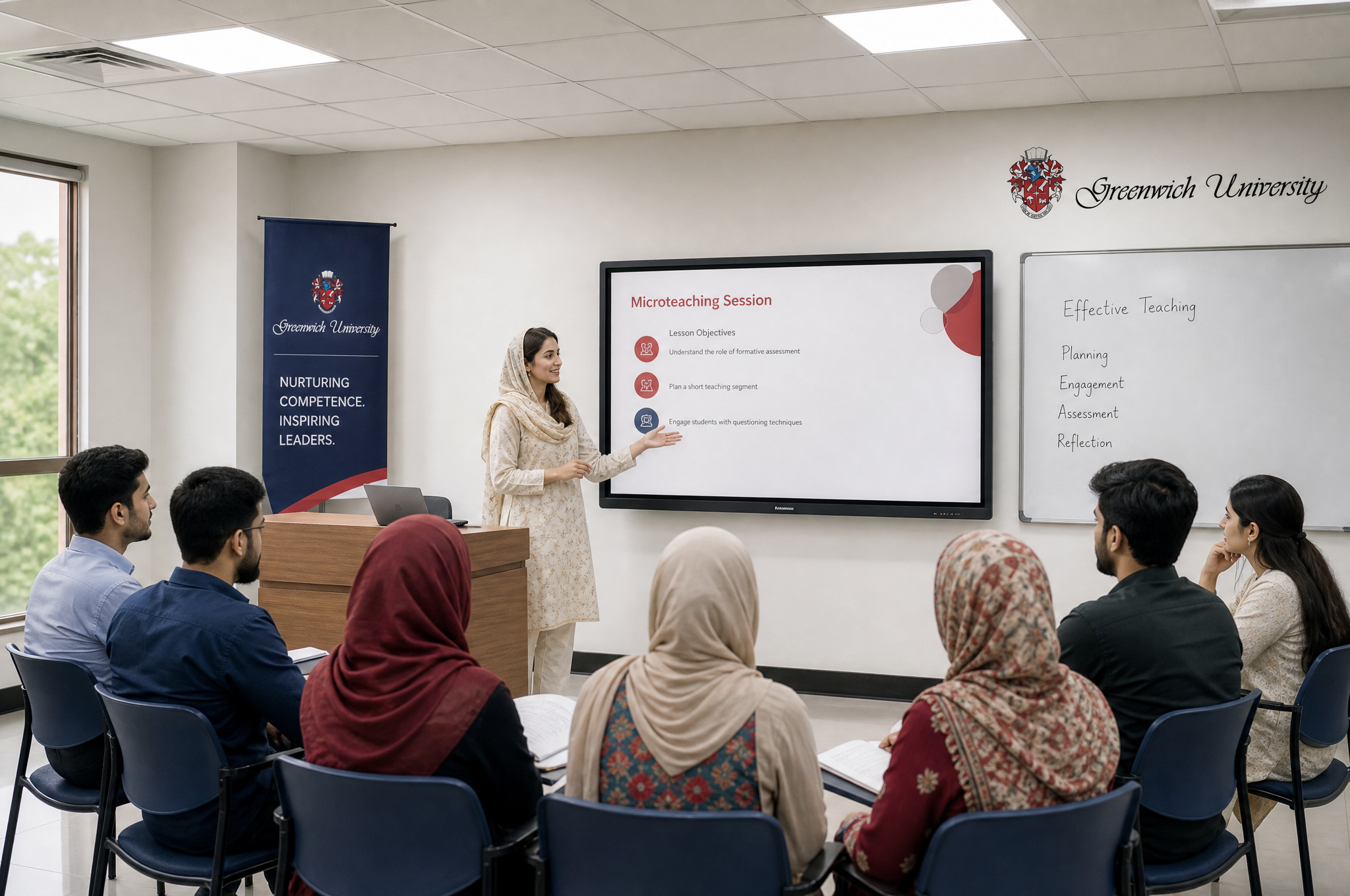Microteaching model classroom at SM School of Education, Karachi