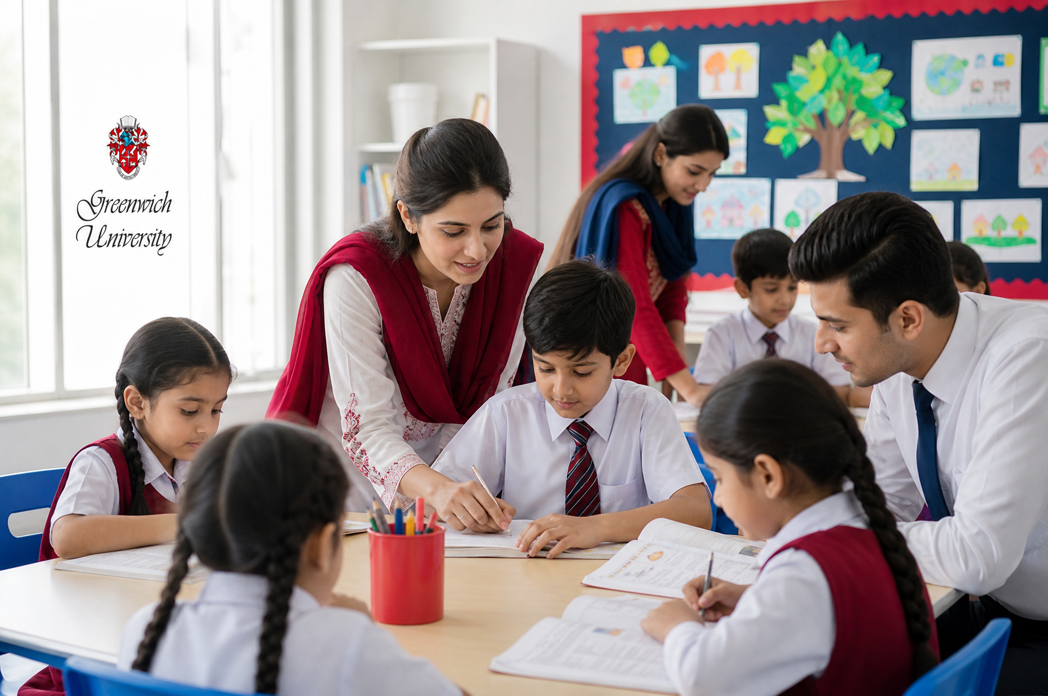Trainee teachers in a partner-school classroom, SM School of Education Karachi